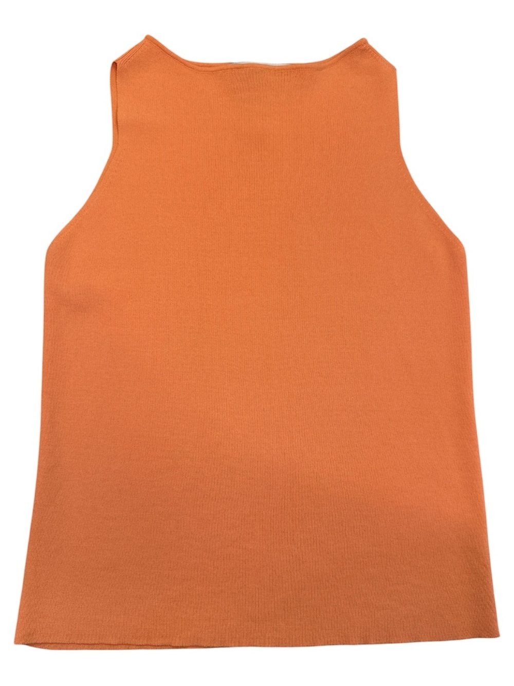Joseph A. Orange Solid Knit High Neck Sleeveless Pullover Tank Top Women's M